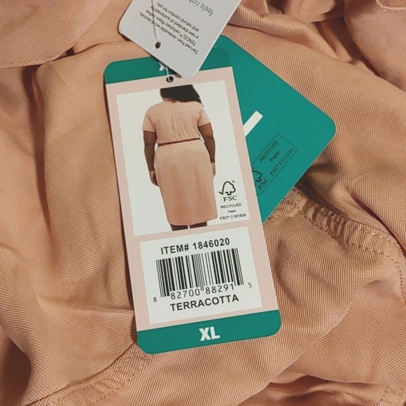 NWT Teddi Rose Women's Tencel Shirt Dress Terracotta S L XL M - Picture 4 of 7